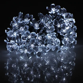 

Holiday Lighting Solar Powered 5M 50 Leds Outdoor Cherry Blossons String Lights Solar Light Bouquet Decor Lamps Luce Solare