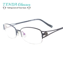 Для женщин Средний Нержавеющая сталь очки половина обод Мода овальные очки для мультифокальной рецепт Оптические стёкла