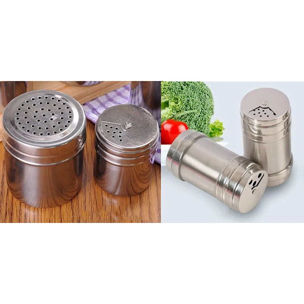 

Kitchen Rotatable Stainless Steel Spice Jar Sugar Salt Pepper Herbs Toothpick Storage Bottle BBQ Spice Storage Bottle Tool