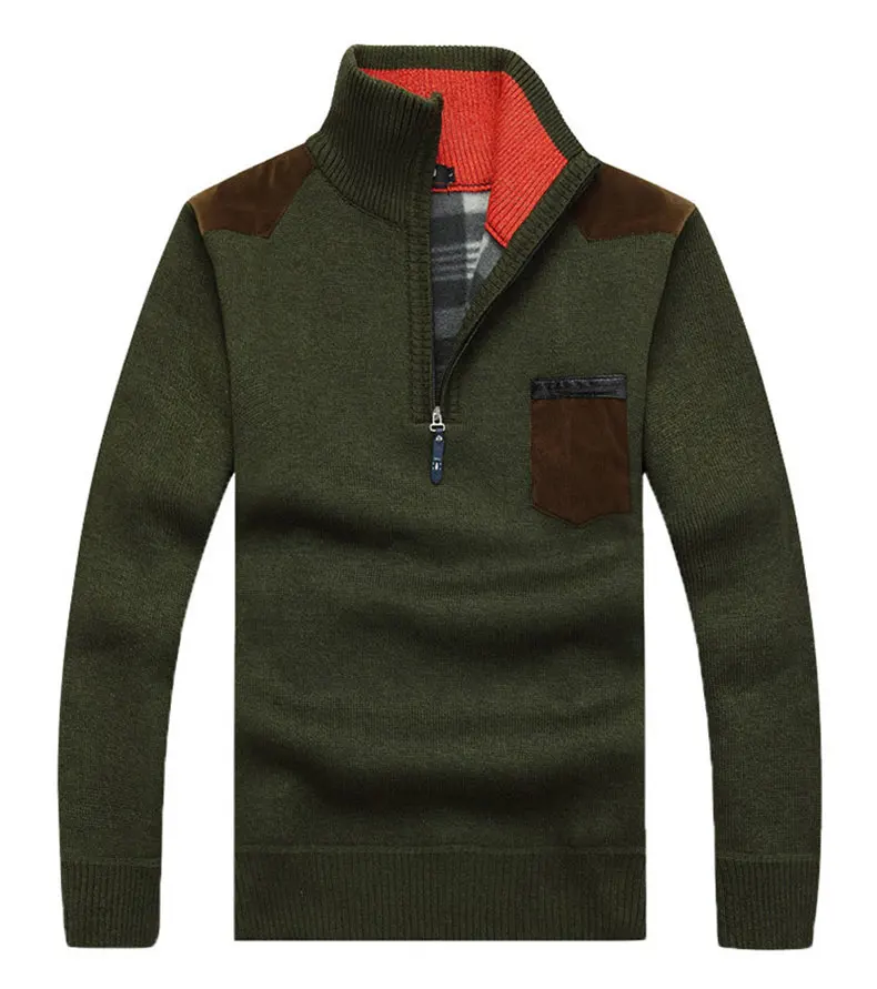 7Colors Muls Fleece Sweater Men Winter Heavy Knitted 1 4 zipper sweater Thick Male Quarter Sweater Jumper Autumn USA Size M-3XL-04