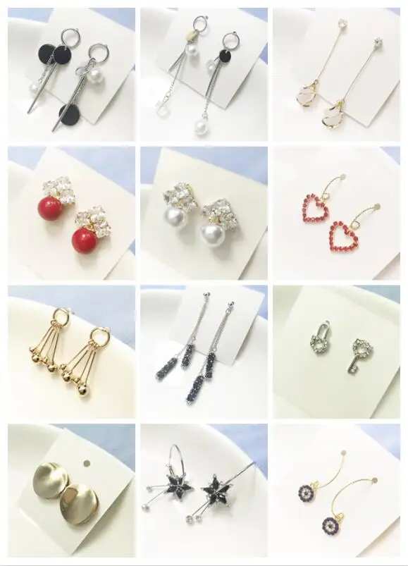 

New Crystal Pearl Drop Earrings For Women Korean Tassel Geometric Earrings Fashion Jewelry