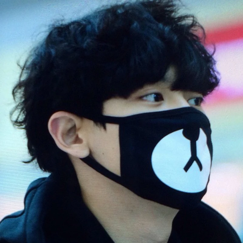 Kpop V Masks рот унисекс новый лицо муфельный респиратор хлопок Балаклава Черный Анти
