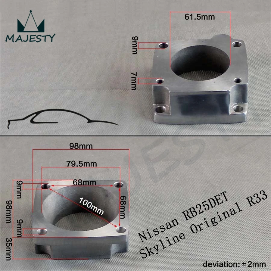 New R33 RB25DET Front Facing Intake Manifold Original Throttle Body Adaptor Kit New R33 RB25DET Front Facing Intake Manifold Original Throttle Body Adaptor Kit