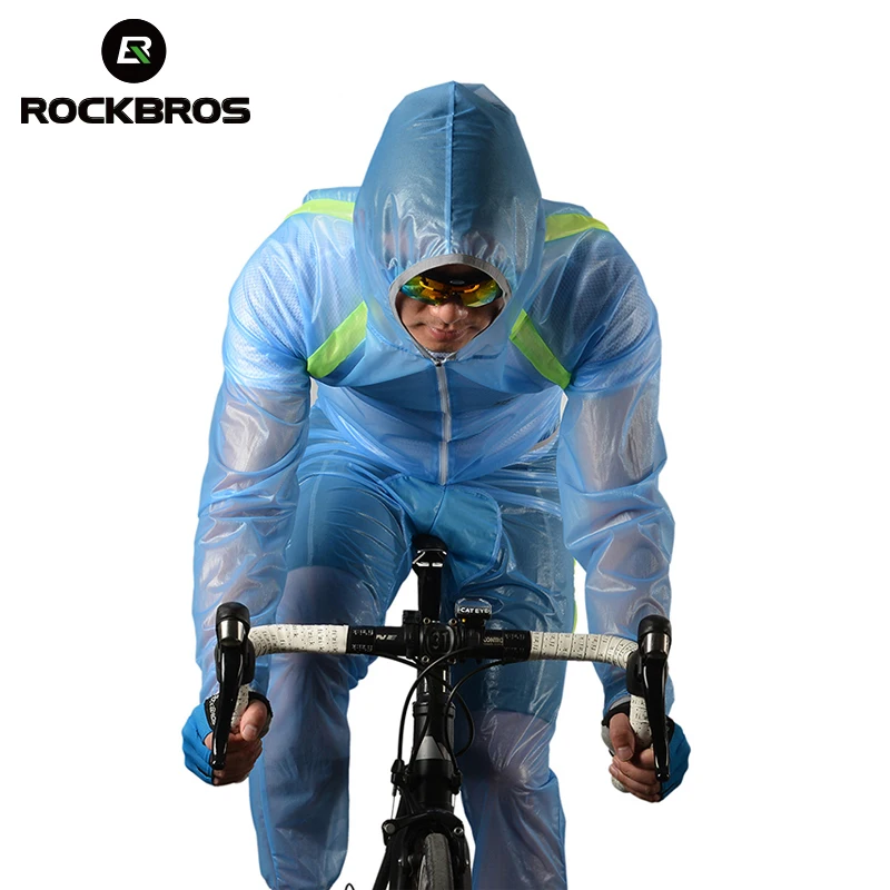 ROCKBROS الدراجات Windcoat دراجة جبلية دراجة ركوب معطف واق من المطر السراويل تنفس مضغوط الزجاج الأمامي للماء معطف رياح دعوى