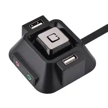 ABS1.2m Desktop Computer PC Case Power Supply On/off Reset Button Switch Block Extender Cable With Dual USB Port Dual Audio Plug diewu multifunction desktop combo power button switch w dual usb audio for computer black