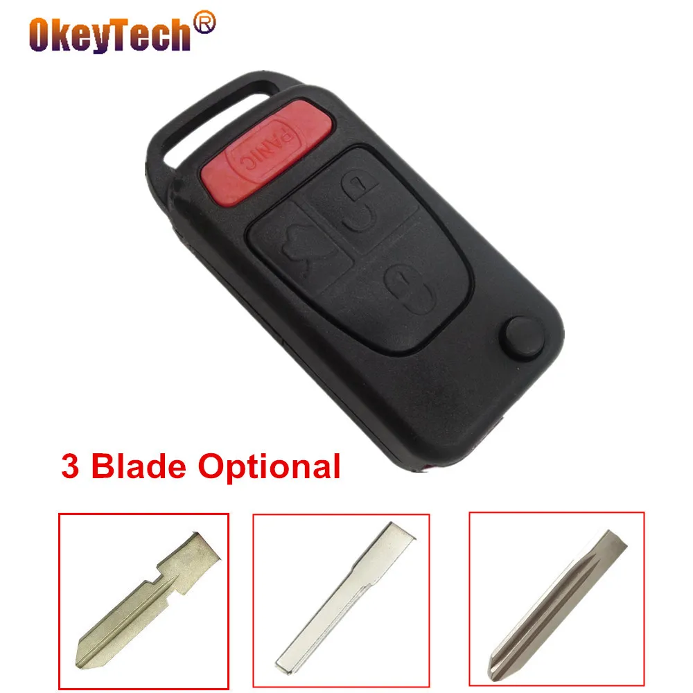 

OkeyTech 4 Buttons 3+1 Panic Car Remote Key Shell Case Cover For Mercedes Key For Benz ML350 ML500 ML320 ML55 AMG ML430
