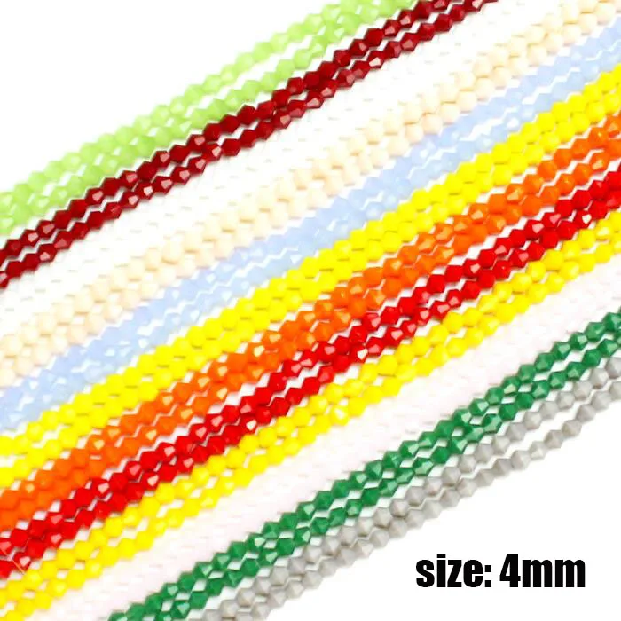 

FLTMRH multi-color selection 100pcs 4mm Bicone Austrian solid crystal beads charm glass beads loose washers DIY jewelry