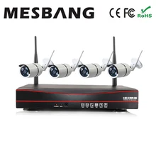 Mesbang 720P P2P wireless IP security camera system 4ch nvr kit 1.0MP easy to install delivery by DHL Fedex free shipping