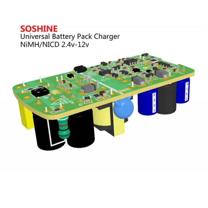 Soshine светодиодный Батарея пакет Зарядное устройство литий-ионный никель-металл-гидридных и никель-кадмиевых типов аккумуляторов Батарея пакеты(2,4 V-12 V) Зарядное устройство Max 1A выход разъема стандарта ЕС и США