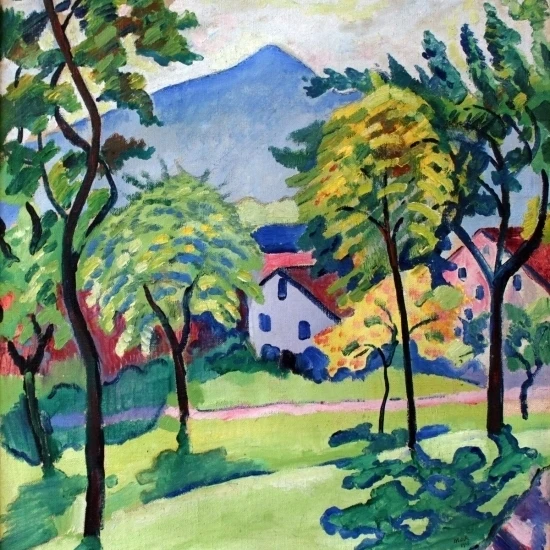 Tegernsee Landscape Anagoria Poster Print by August Macke (18 x 24)