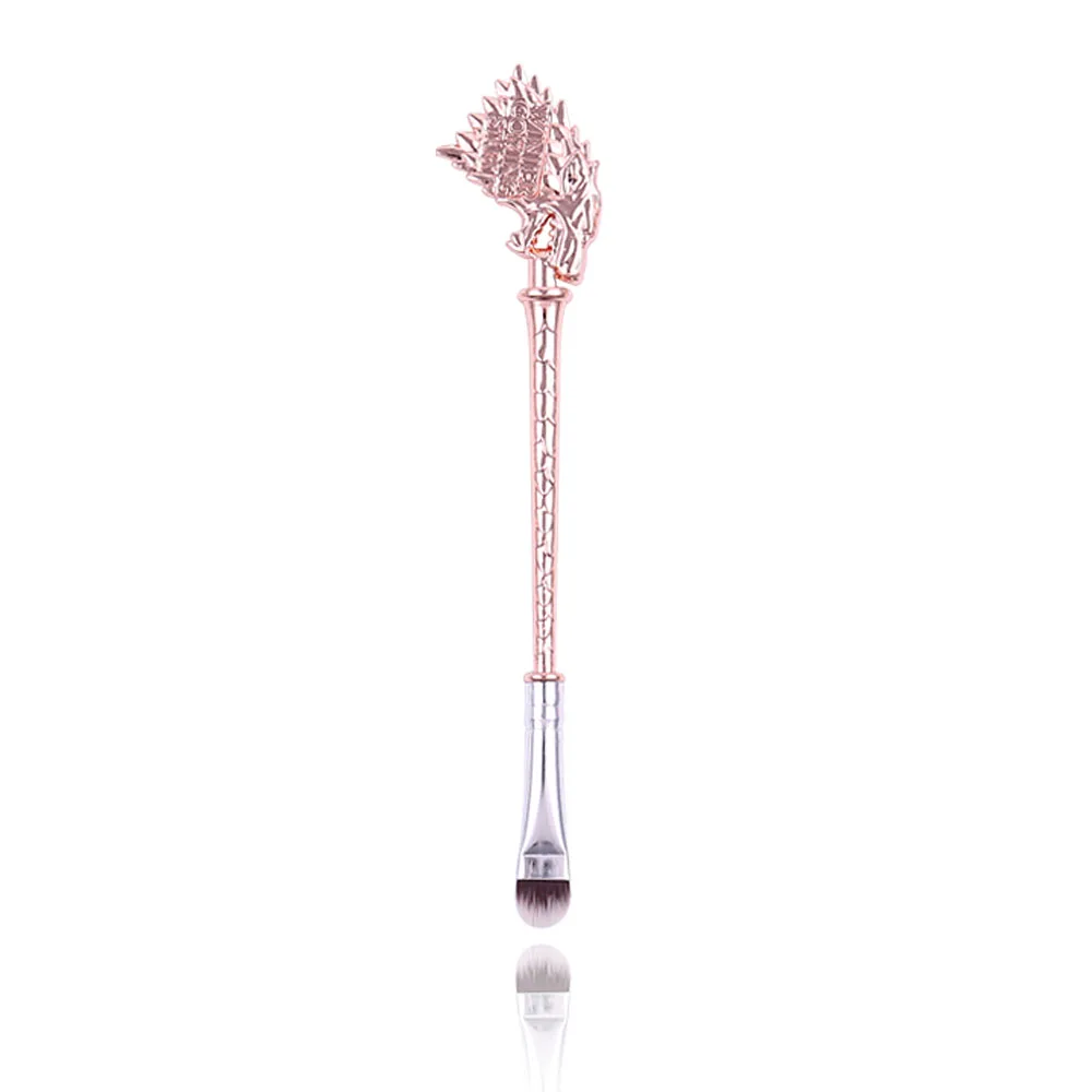 Кисть для макияжа "Игра престолов", розничная, 1 шт., винтажная Косметическая кисть с животными, семейный значок, тени для век, бровей, профессиональный инструмент для смешивания макияжа - Handle Color: wolf head