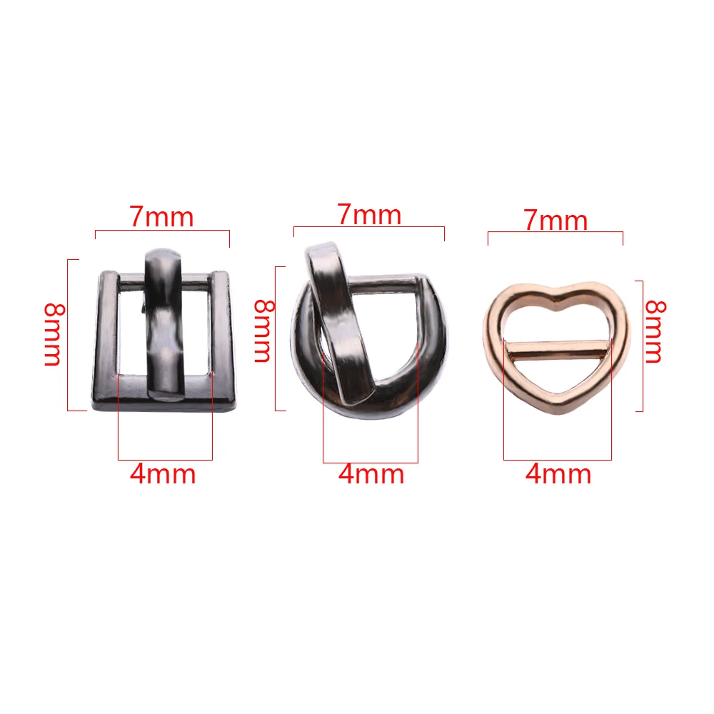 Mini Ultra-small Tri-glide Buckle Belt Buckle doll clothes accessories plush doll accessories For Doll Bag Buckles DIY Doll Shoes Clothes Sewing Accessories 6PCS 7*8MM