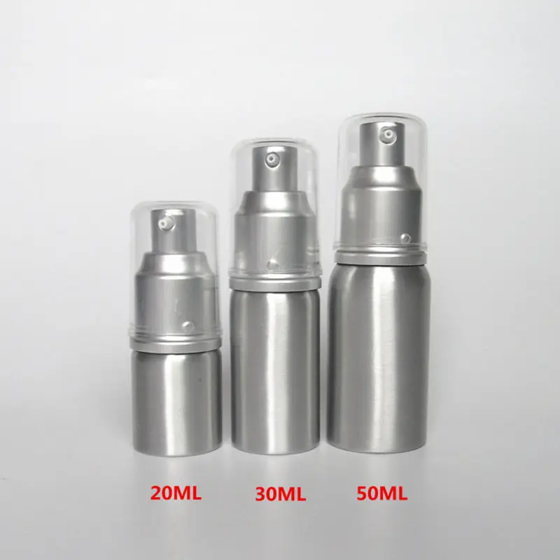 20/30/50ml Aluminium Emulsion Bottle pump Refillable Empty Pump lotion