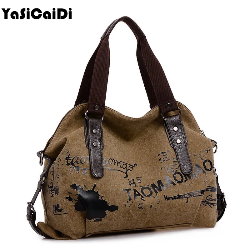 

Vintage Graffiti Women's Bag Canvas Handbag Female Famous Designer Shoulder Bag Ladies Tote Fashion Large Sac a Main bolsos Muje