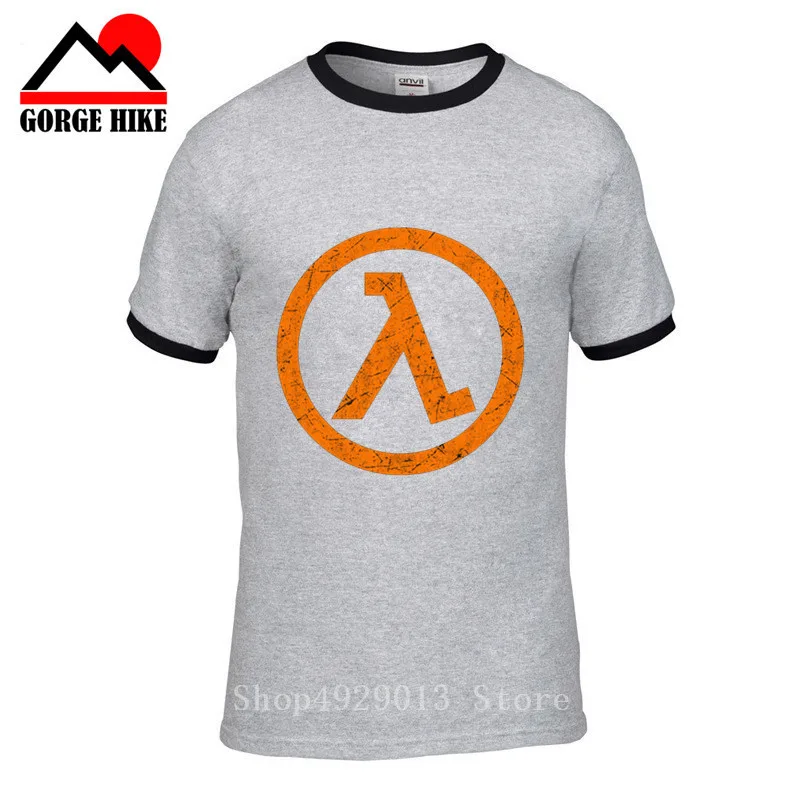 Мужские Забавные футболки Lambda Symbol Half Life 2 футболка с принтом и логотипом летняя из