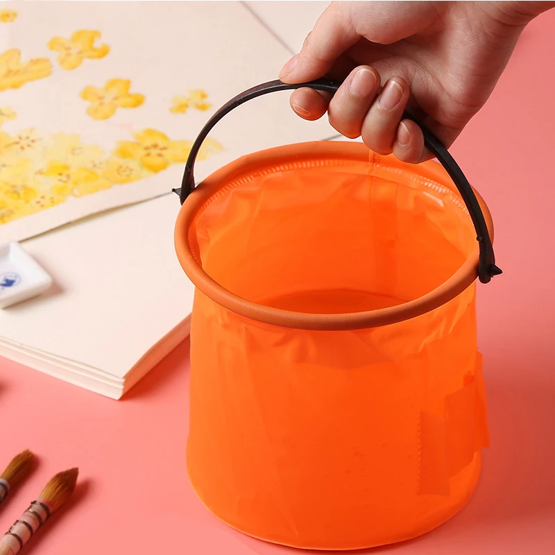 

BGLN 1Piece Brush Washing Bucket High Quality Plastic Buckets Trumpet Shrink Wash Pen Barrel Art Supplies Random Color