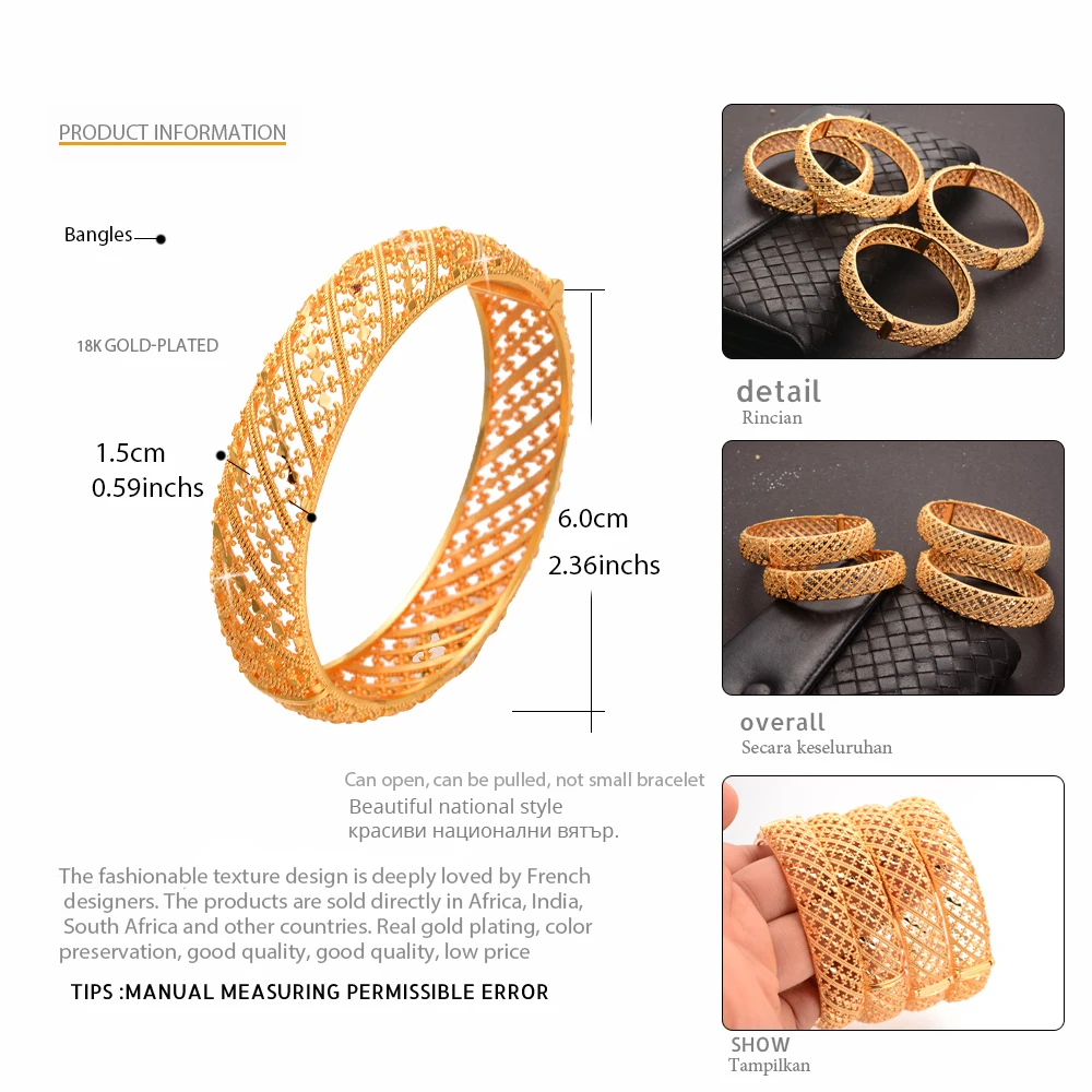 WANDO 1 шт. золотой цвет Дубай Свадебный браслет для женщин модные широкие браслеты арабский Африканский Арабский стиль можно открыть ювелирные изделия подарок B183