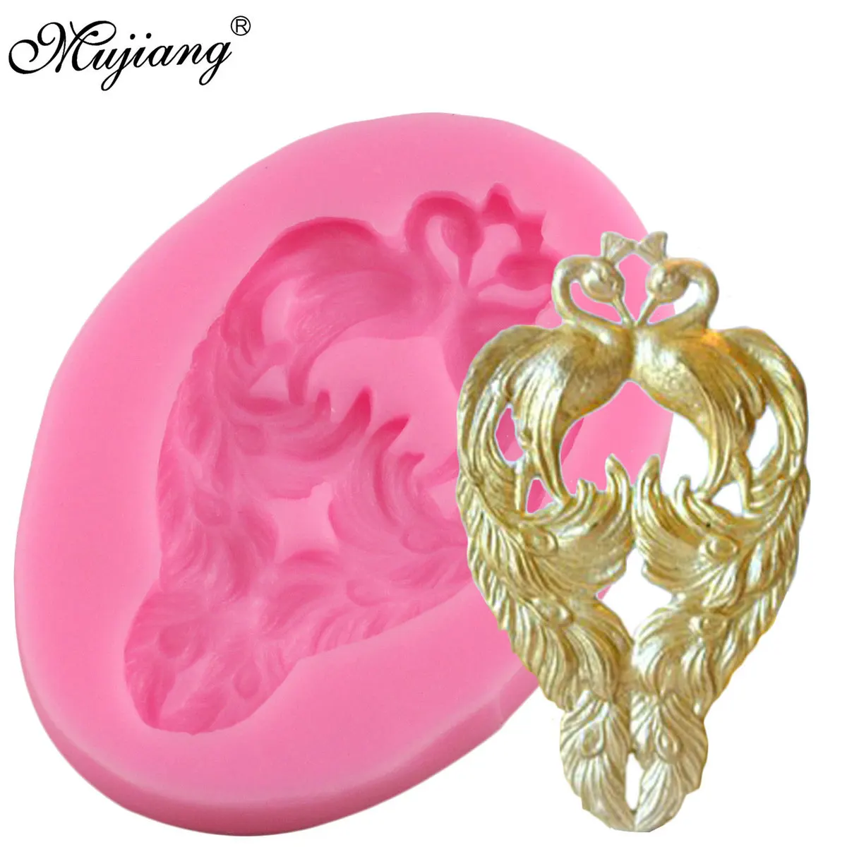 

3D Peacock Silicone Mold Cake Border Fondant Cake Decorating Tools DIY Cupcake Baking Candy Resin Clay Chocolate Gumpaste Mould