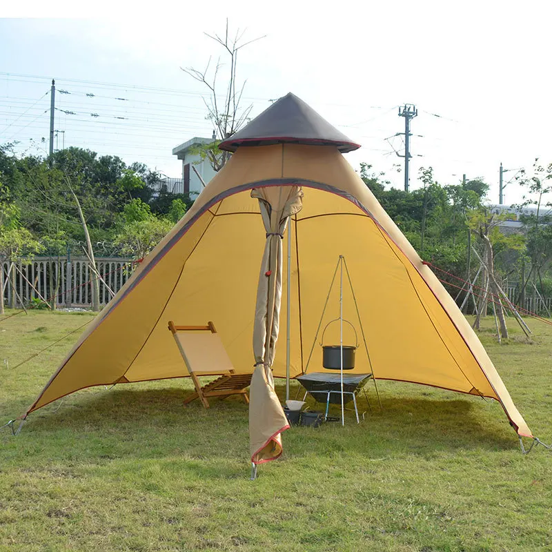GRNTAMN Открытый Палатка в форме монгольской юрты водостойкий двухслойный 6 угловая индийская вигвама палатки-Типи для семьи кемпинговая палатка для вечеринок