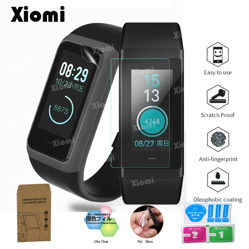 

10Pcs/Lot(5Films+5Wipes)Screen Protector Protective Film For Xiaomi Midong Huami Band 2 Amazfit Cor 2 Band2 Smart Wristband-/