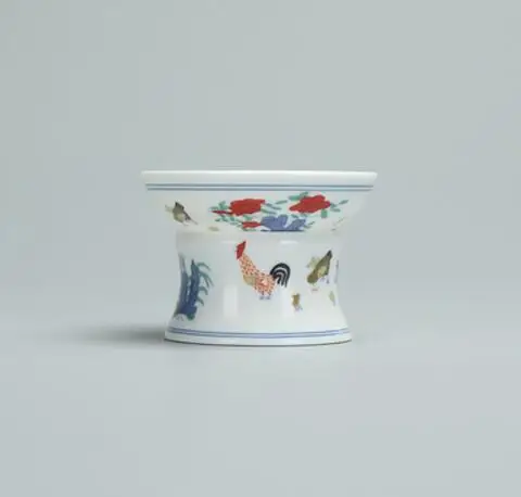 Красочная глубокая миска с изображением кур цветной цилиндр чашка, чашка чайник керамический кунг-фу чай аксессуары подарок - Цвет: Темный хаки