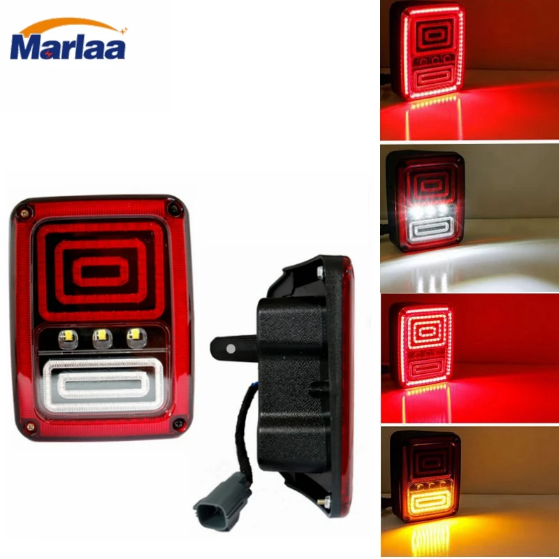 

Marlaa 1 Pair Replacement Us/ European Version LED Tail Light Assembly for Jeep Wrangler Jk 2007-2015