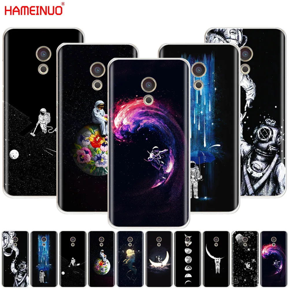 

HAMEINUO Newest Space Moon Astronaut Pattern phone Case for Meizu M6 M5 M5S M2 M3 M3S MX4 MX5 MX6 PRO 6 5 U10 U20 note plus