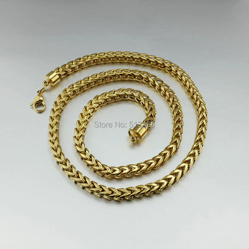 Free Shipping Good Gifts New Men's Stainless Steel Gold Solid Link Chain Necklace 6mm 24.6'' | Украшения и аксессуары