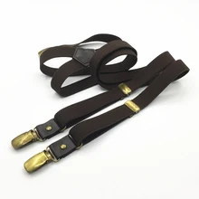 Подтяжки кофейного цвета унисекс матч модные подтяжки