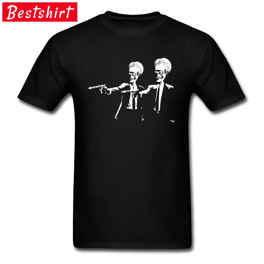 Simple Style Mars Attacks Pulp Fiction 4874 April FOOL DAY Tops Shirt New Design Crew Neck 100% Cotton Tees Men T-shirts Mars Attacks Pulp Fiction 4874 black