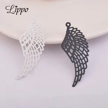 

50pcs AC2584 50mm*20mm Silver Plated Large Angel wing charm Diy Handmade Jewelry Accessories