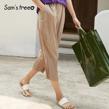 

Samstree 2018 Hot Sale Summer Women Pants Casual Loose Ankle-Length Harem Pants Solid Color Female Bottoms black trousers