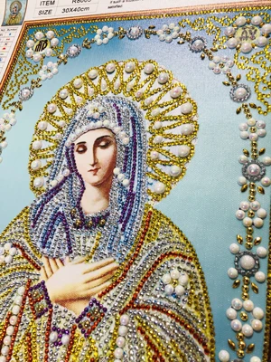 8003 300 5D DIY Diamond Embroidery Beadwork Icons Religion Diamond Painting 3D Crystal glass Drill Diamond Mosaic Religious Pearls pattern rhinestone Bead Orthodox home decor  (3)