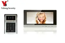 YobangSecurity 10 inch Touch Key RFID Password Video Door Phone Intercom Doorbell Chimes Security Entry Access Control System