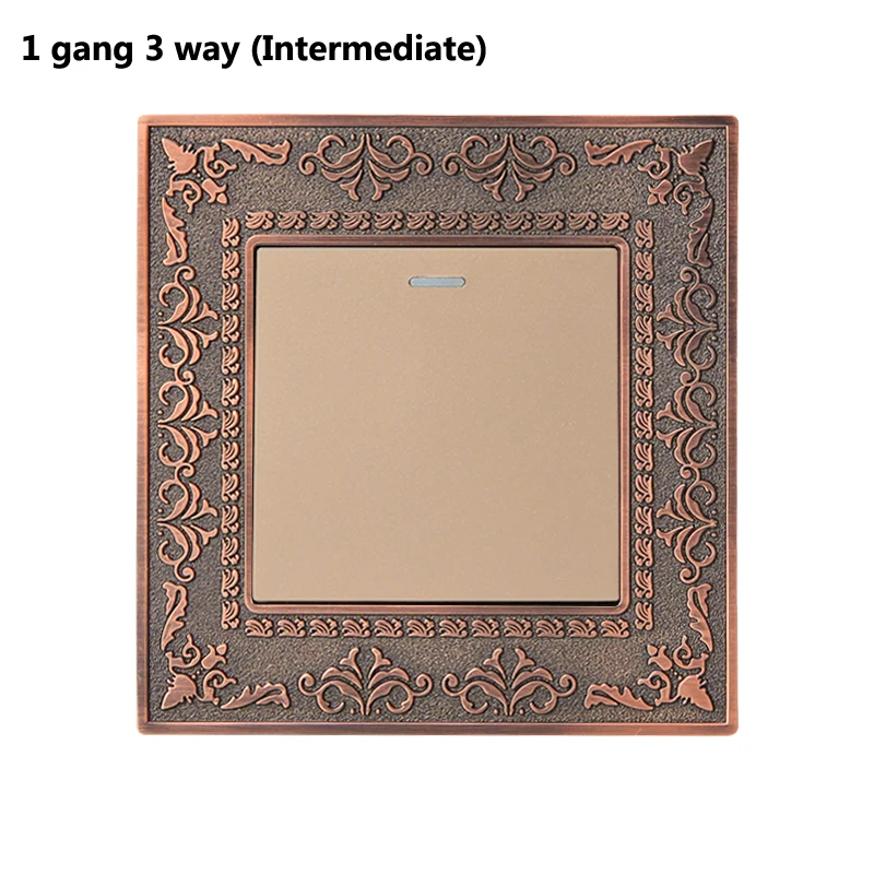 

Coswall 1 Gang Crossover Switch On / Off Intermediate Switch 4D Embossing Panel Luxury Wall Light Switch 16A AC 110~250V