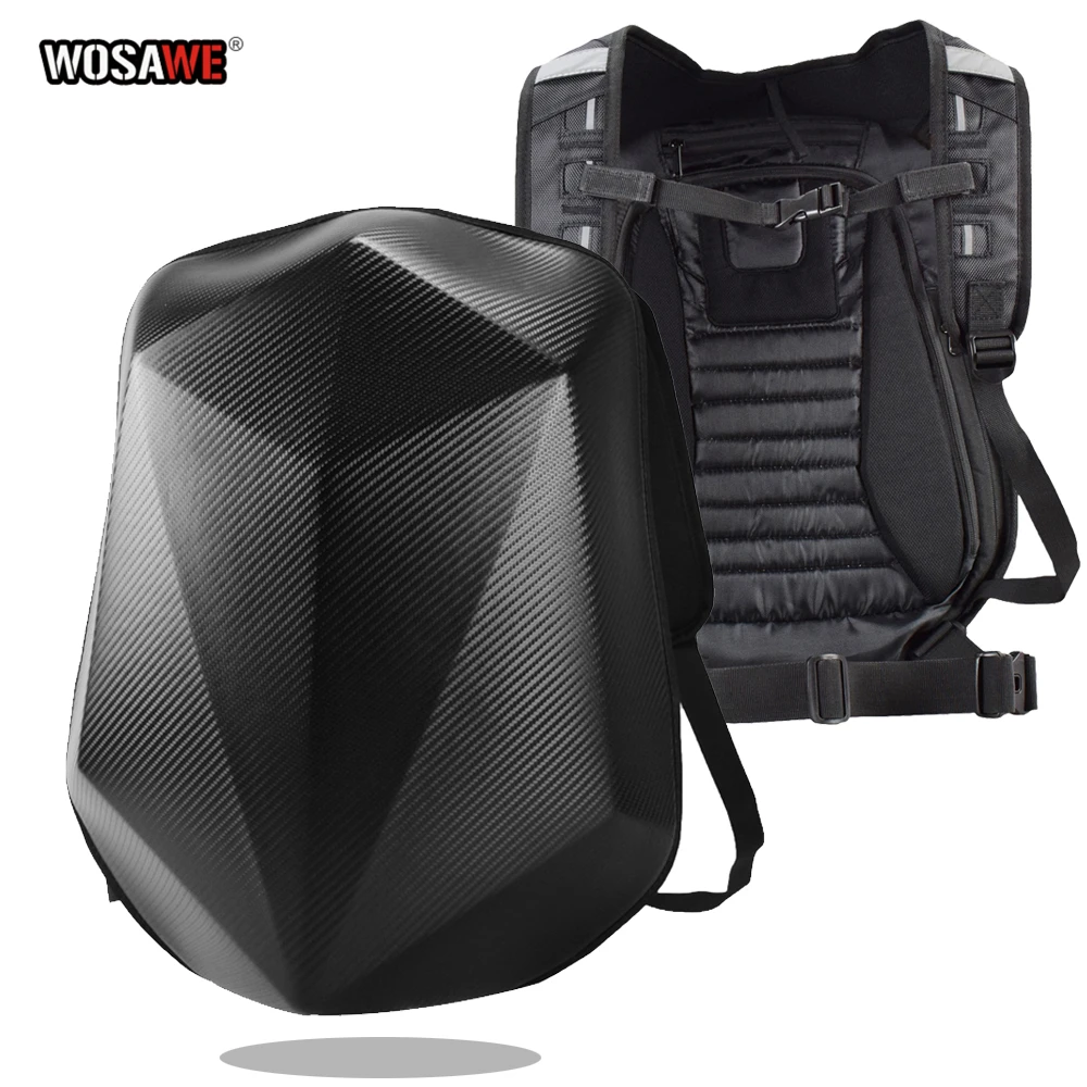 

WOSAWE Hard Shell Motorcycle Backpack Bag Shoulder Bag 50L Waterproof Motorbike Trunk Carbon Fiber Motocross Racing Bags