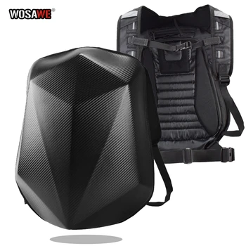 

WOSAWE Hard Shell Motorcycle Backpack Bag Shoulder Bag 50L Waterproof Motorbike Trunk Carbon Fiber Motocross Racing Bags