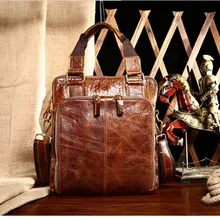 Новая мужская коричневая сумка-мессенджер из натуральной кожи мужская сумка через плечо воловья кожа мужские деловые сумки портфель сумки для мужчин