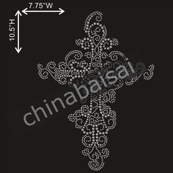 

Hot fix applique Chinabaisai Rhinstone Cross Transfer