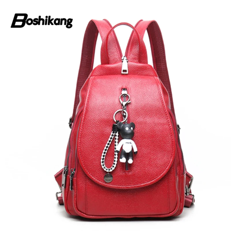 

Boshikang Genuine leather Women's Backpacks Anti-thief Travel Bags Female Dailypack School Ladies Preppy Girl Backpack