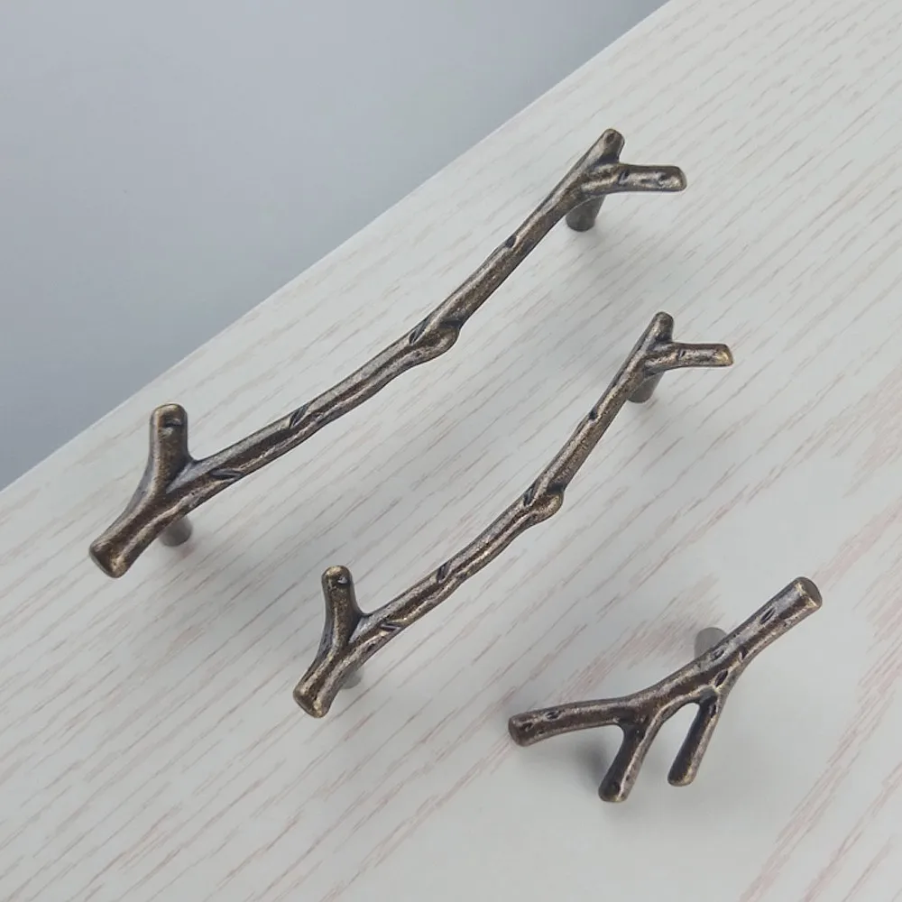 Antique Bronze Furniture Handles Tree Branches Art Sliding Door