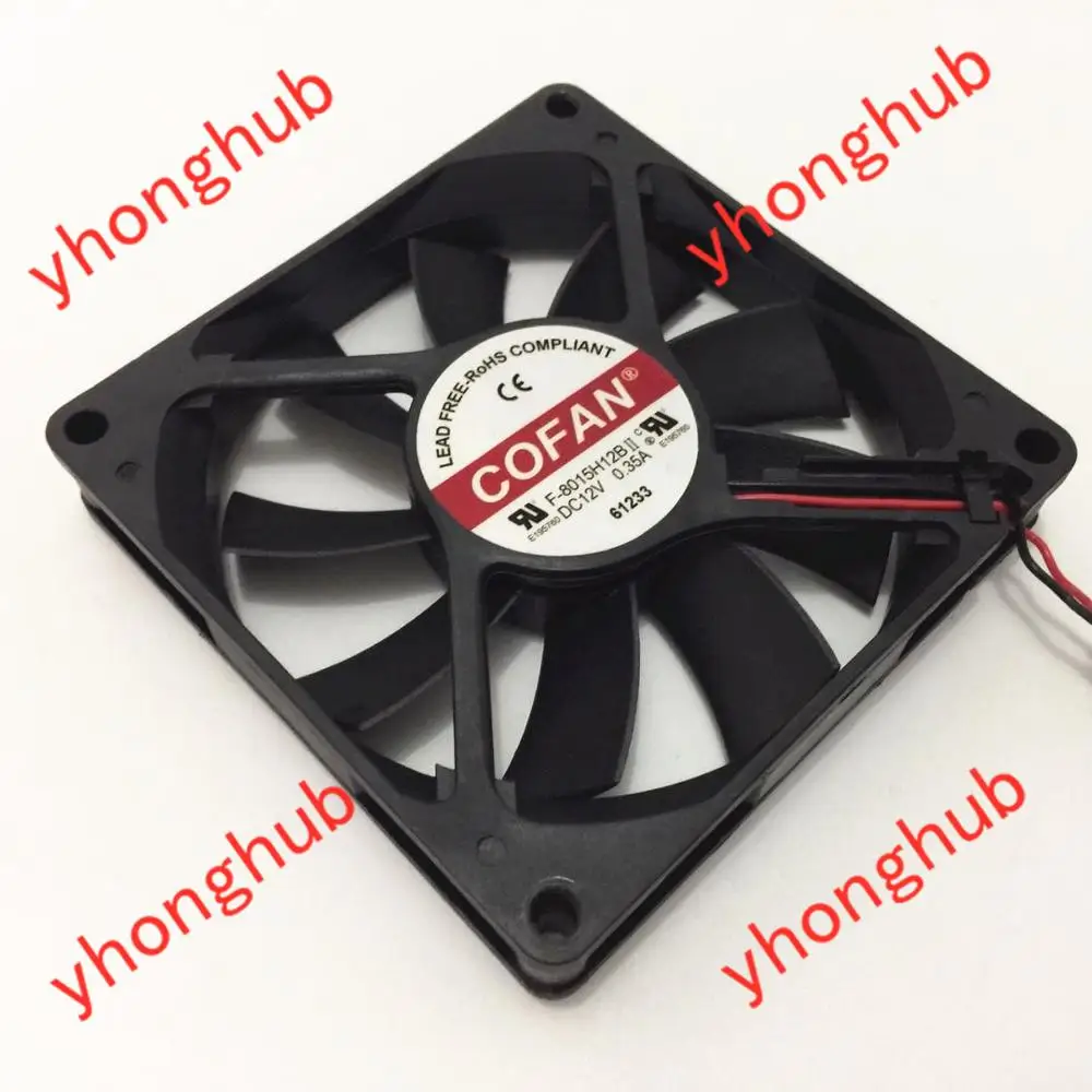 

Emacro For COFAN F-8015H12B Server Cooler Fan DC 12V 0.35A 80x80x15mm 2-wire