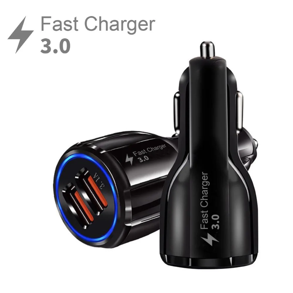 

Fast 3.0 2 USB Car Charger 5V 3.1A Fast Charge Fast Mobile Charge 3.0 Standard Charging for Samsung S7 S6 Note HTC M9 M8 Sony Z4