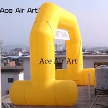 Настройки желтый 10X4 м надувные арки, стартовый финишный линии для наружной гонки с воздуходувы Твердые хорошо