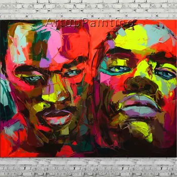 

Palette knife portrait Face Oil painting Character figure canva Hand painted Francoise Nielly wall Art picture 06-10-5f1