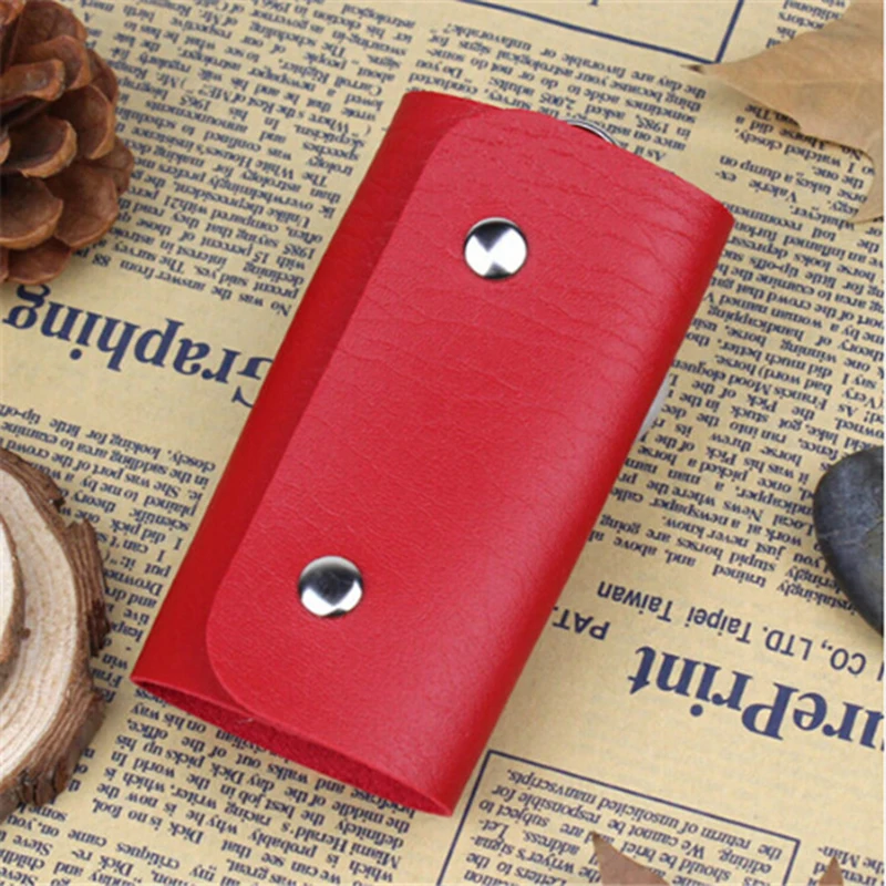 2019 Women Men PU Leather Car Key Holders Keys Organizer Key Wallets Car Keychain Leather Housekeeper Key Wallet Cover 8 Colors