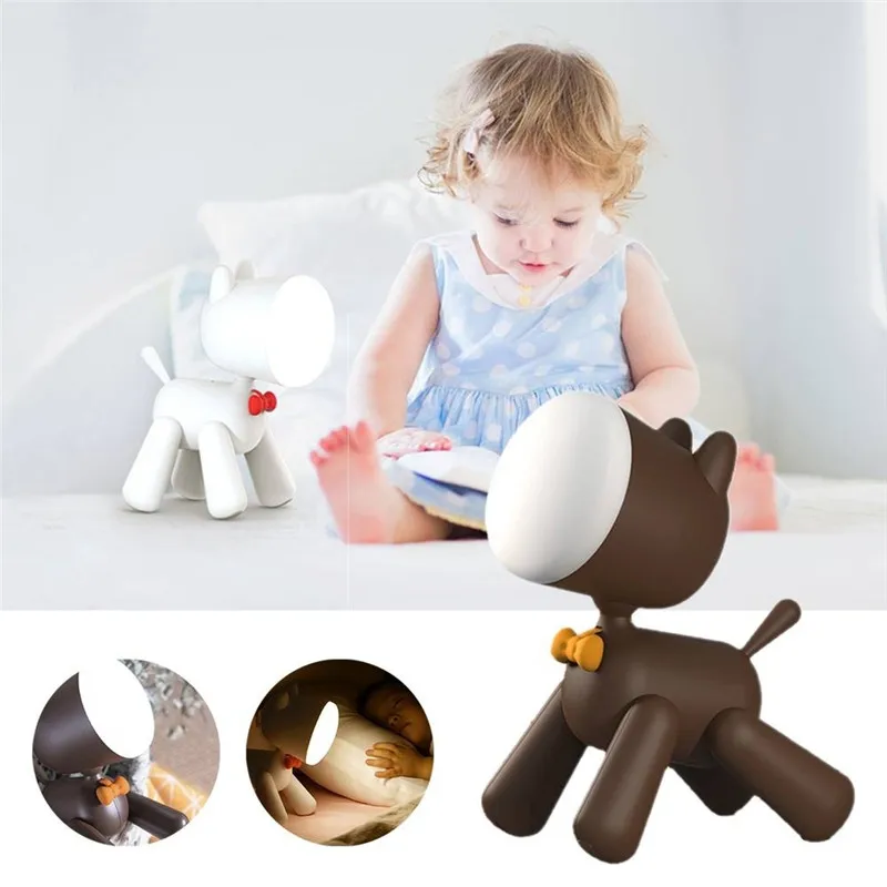  Rotatable Puppy Cartoon Desk Lamp USB Charging Lovely Table Lamp Novel Baby Sleep Night Light