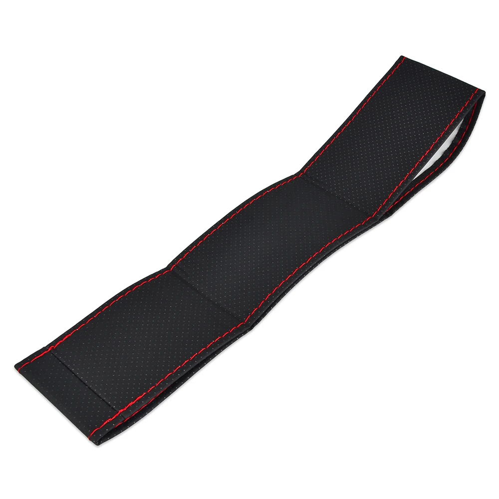 H2CNC Universal 38cm Auto Car Steering Wheel Cover Needles Thread Kit PU leather Automobile Interior Decoration Accessories Part