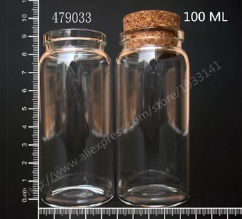 

Free shipping 10pcs/lot 100ml Clear Glass Bottle with Cork Vials Jars with Cork Stopper DIY Wedding Home Decor Storage Jar