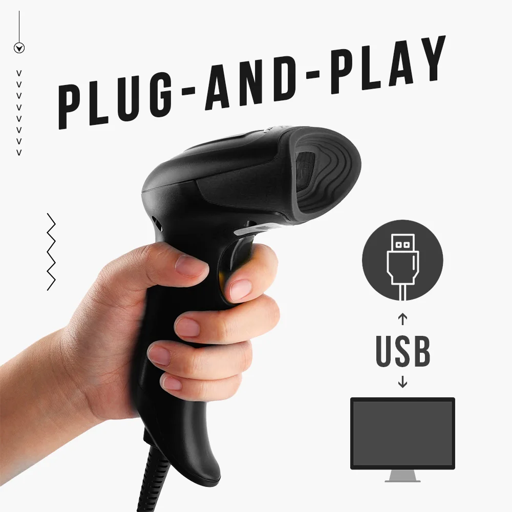 

ISSYZONEPOS Wire 2D CCD Barcode Scanner USB For Windows Mobile Screen Payment Support Kinds Langues Keyboard Inventory Warehouse